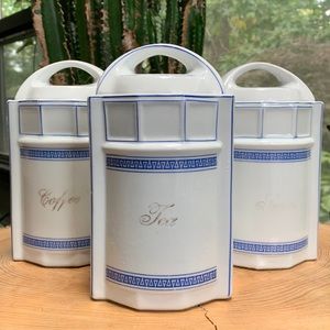Vintage German Blue & White Jars